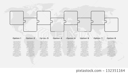 Eight steps line infographic, puzzle diagram Eight steps line infographic, puzzle diagram 132351164