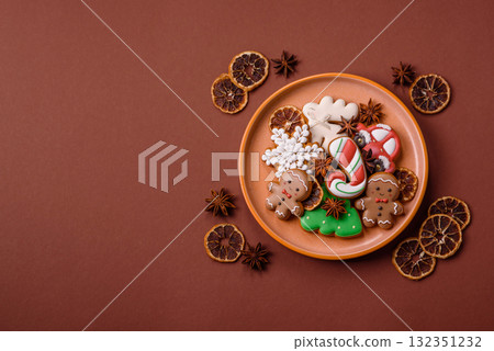 Christmas gingerbread cookies as winter holiday food background . Christmas gingerbread Christmas gingerbread cookies as winter holiday food background . Christmas gingerbread 132351232