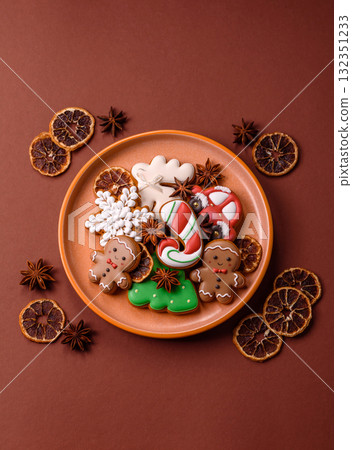 Christmas gingerbread cookies as winter holiday food background . Christmas gingerbread Christmas gingerbread cookies as winter holiday food background . Christmas gingerbread 132351233