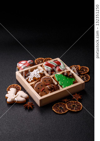 Christmas gingerbread cookies as winter holiday food background . Christmas gingerbread 132351250