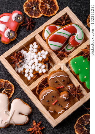 Christmas gingerbread cookies as winter holiday food background . Christmas gingerbread Christmas gingerbread cookies as winter holiday food background . Christmas gingerbread 132351253