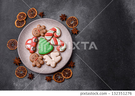 Christmas gingerbread cookies as winter holiday food background . Christmas gingerbread Christmas gingerbread cookies as winter holiday food background . Christmas gingerbread 132351276