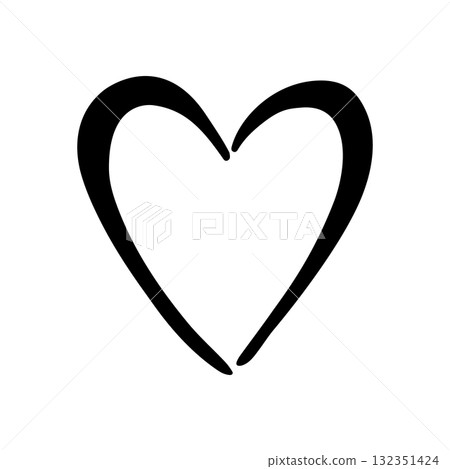 Heart shape design with smooth curves in a minimalist style for creative projects and decoration Heart shape design with smooth curves in a minimalist style for creative projects and decoration 132351424