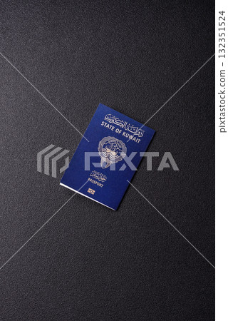 Kuwaiti passport for travelling, flying and doing business. Kuwait document, id Kuwaiti passport for travelling, flying and doing business. Kuwait document, id 132351524