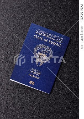 Kuwaiti passport for travelling, flying and doing business. Kuwait document, id Kuwaiti passport for travelling, flying and doing business. Kuwait document, id 132351528