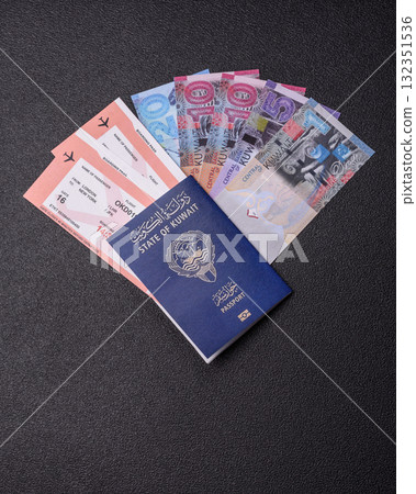 Kuwaiti passport for travelling, flying and doing business. Kuwait document, id Kuwaiti passport for travelling, flying and doing business. Kuwait document, id 132351536