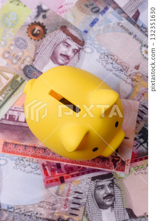 Bahrain paper money, dinar banknotes as currency for exchange or travel. Bahraini money 132351630