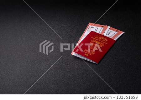 Bahraini passport for travelling, flying and doing business. Bahrain document, id 132351659