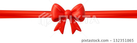 3d Red Ribbon with Bow for Gift 3d Red Ribbon with Bow for Gift 132351865
