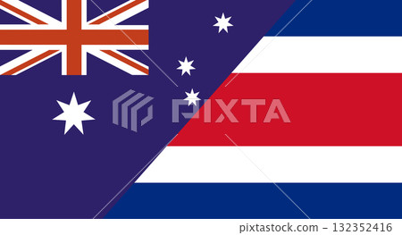 Flag of Australia and Costa-Rica. Two Flags Australian and Colombian 132352416