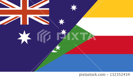 Flag of Australia and Comoro Islands. Two Flags Australian and Comoros 132352434