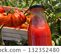 Tomato and bottle of tomato juice 132352480