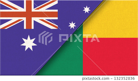 Flag of Australia and Benin. Australian and Beninese national flags 132352836