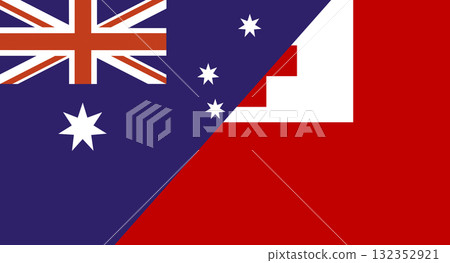 Flag of Australia and Tonga. Australian and Tongan national flags 132352921