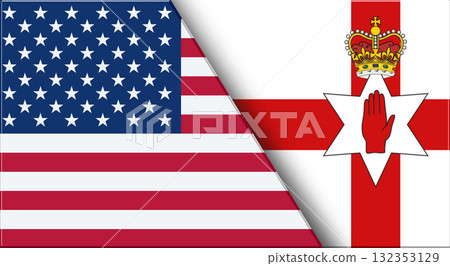 Flags of USA and Northern Ireland. United States and Northern Irish flags Flags of USA and Northern Ireland. United States and Northern Irish flags 132353129