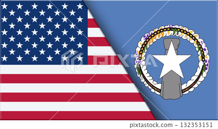 Flags of USA and Mariana Islands. United States and Mariana Islands official flags 132353151