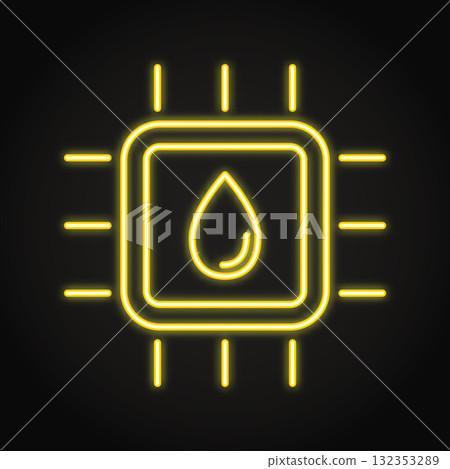 Lab on a chip neon icon Lab on a chip neon icon 132353289