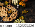Halloween cookies in shape of jack-o-lantern 132353826