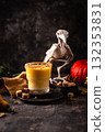 Autumn drink spicy pumpkin smoothie 132353831