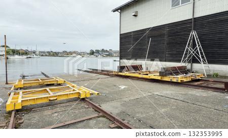 A rural fishing village - Boat depot trolley rail 132353995