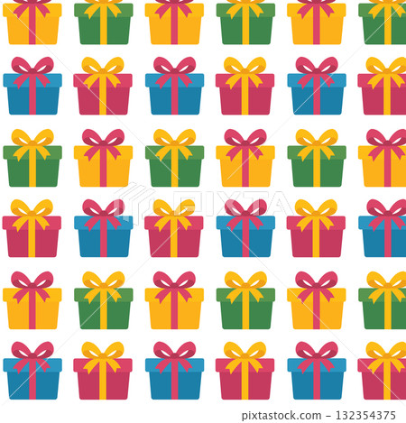 Pattern of a gift box. Isolated white background. Vector illustration 132354375