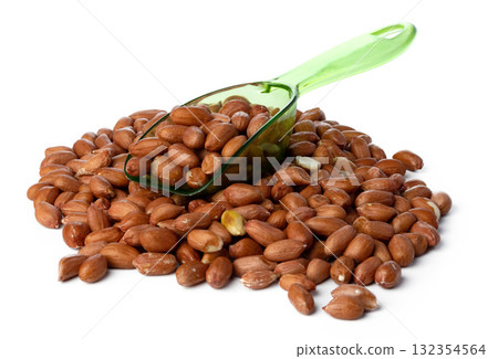 Spoon with peanuts isolated on white background Spoon with peanuts isolated on white background 132354564