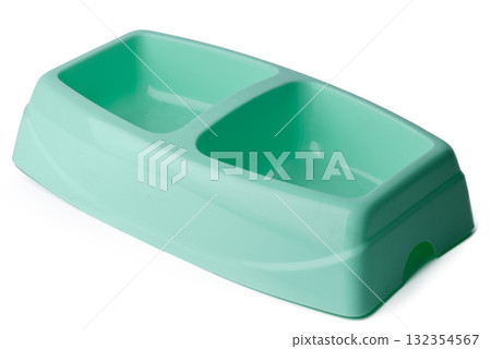 New plastic pet bowl isolated on white 132354567