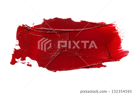 Lipstick swatch sample on white background. Close up. Lipstick swatch sample on white background. Close up. 132354593