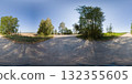 360 degree panorama of a country road crossroad through a field and forest. HDRI seamless spherical 360-degree panorama of an asphalt country road crossroad 132355605