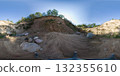 360 degree panorama of a sand quarry and stones amidst a forest. HDRI seamless spherical 360-degree panorama of sand quarry 132355610