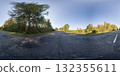 360 degree panorama of country road highway. HDRI seamless spherical 360-degree panorama of an asphalt country road highway 132355611