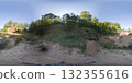HDRI seamless spherical 360-degree panorama of sand quarry. 360 degree panorama of a sand quarry or sand hills amidst a forest 132355616