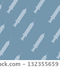 Medical seamless pattern with syringes. A blue medical background. 132355659