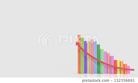 The Multi color chart for Business concept 3d Rendering. The Multi color chart for Business concept 3d Rendering. 132356691