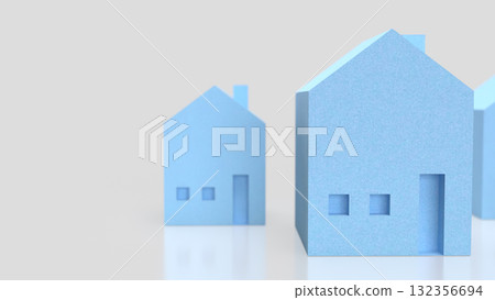 The Blue house for Property or Building concept 3d Rendering. The Blue house for Property or Building concept 3d Rendering. 132356694