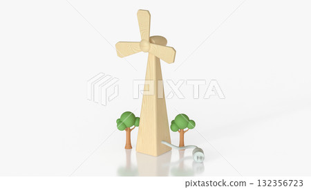 The Windmill for Energy or eco concept 3d rendering. The Windmill for Energy or eco concept 3d rendering. 132356723
