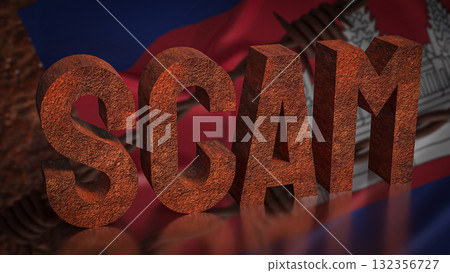 The Scam and Cambodia flag for Background 3d Rendering. The Scam and Cambodia flag for Background 3d Rendering. 132356727