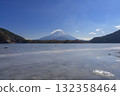 Frozen Lake Shoji and a clear winter sky 132358464