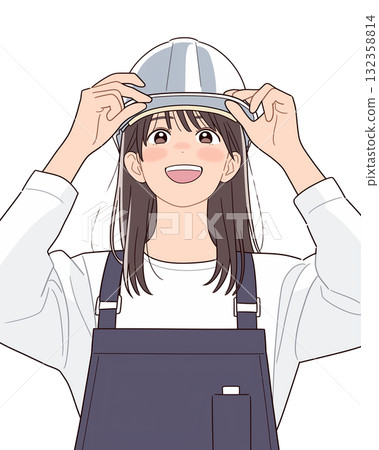 Girl at the manufacturing site 132358814