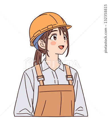 Girl at the manufacturing site Girl at the manufacturing site 132358815