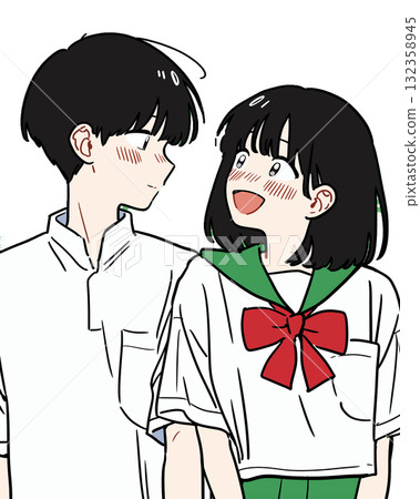High school student couple 132358945