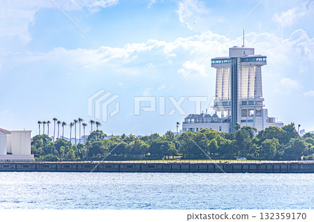Nagoya Port Building seen from across the water Nagoya Port Building seen from across the water 132359170