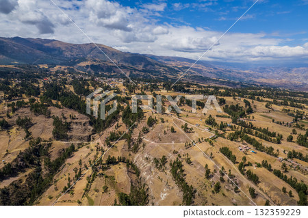 Panoramic view of the mountainous landscape of Ayacucho. Panoramic view of the mountainous landscape of Ayacucho. 132359229