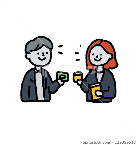 Business card exchanging business card Business card exchanging business card 132359538