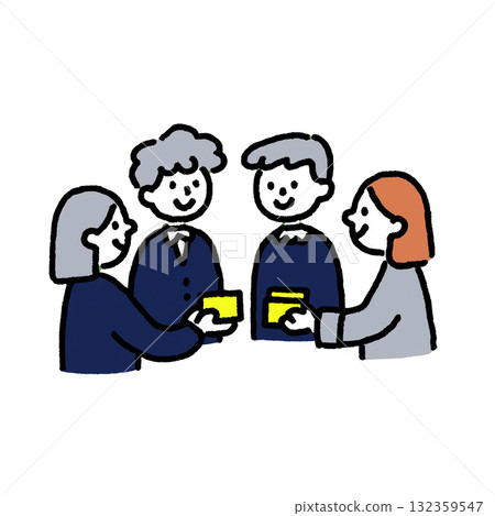 Business card exchanging business card Business card exchanging business card 132359547