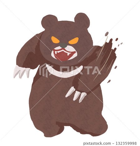 兇猛憤怒的熊用爪子攻擊 兇猛憤怒的熊用爪子攻擊 132359998