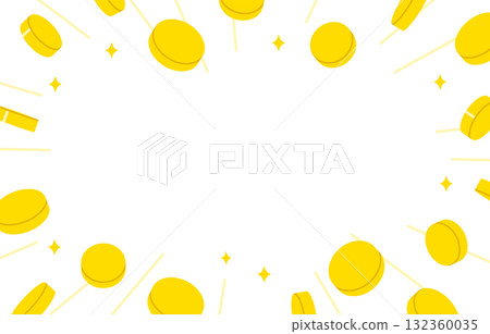 Flying coins with copy space [Vector illustration material] 132360035