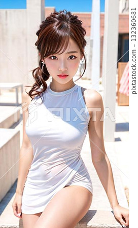 Young woman in the sea Young woman in the sea 132360681