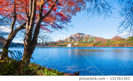 Mount Haruna, Lake Haruna, and Mount Kamikabe (Autumn) 132361363