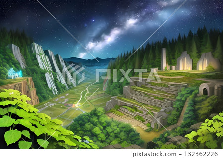 Game background: Ruins of an ancient civilization, formerly a mining site 132362226
